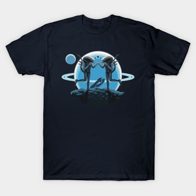 Dancing Xenos In Love T-Shirt by SPACE ART & NATURE SHIRTS 